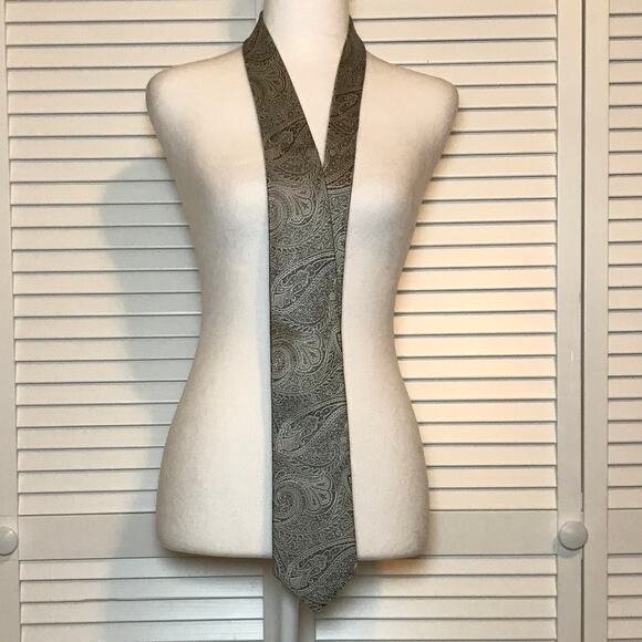 Kirkland Signature Paisley Silk Long Wide Necktie - Picture 2 of 5